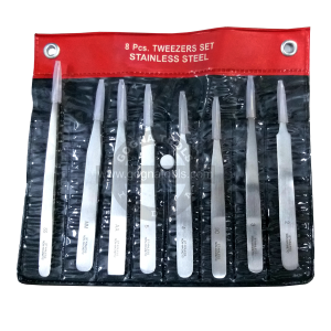 Non Magnetic Tweezer Set of 8 Pcs - JEWELRY MAKING, WATCH REPAIRING