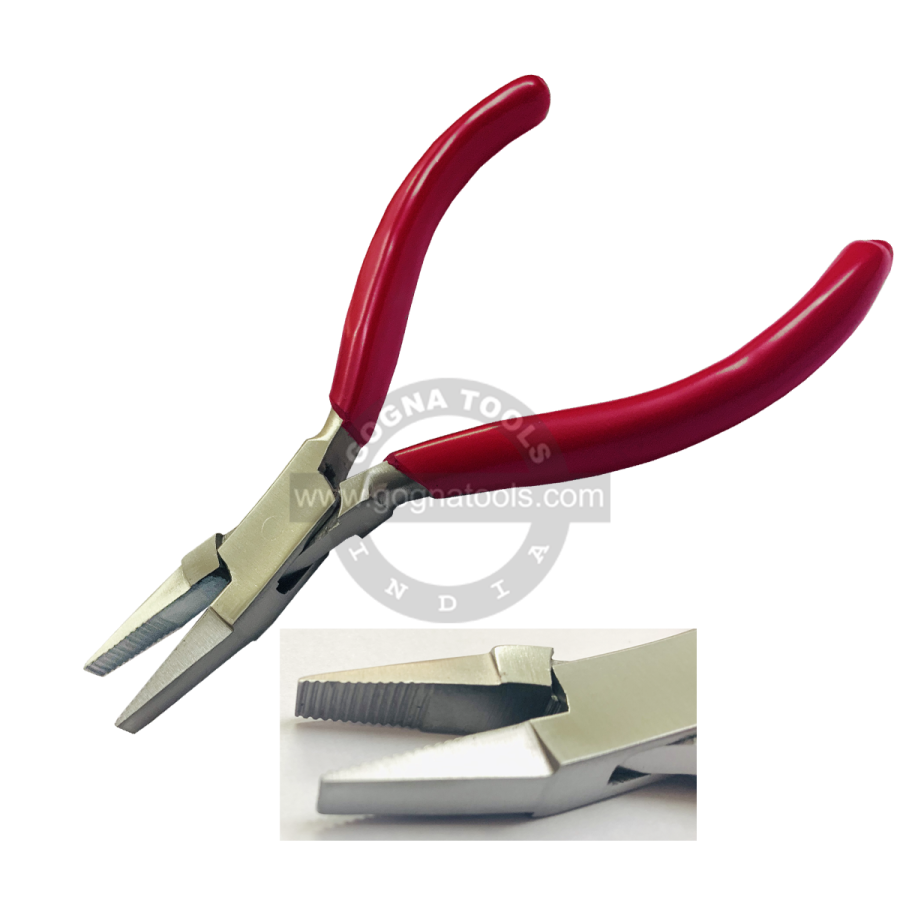 Plier Flat Nose 5" (130mm) Heavy Without Spring – Serrated Jaw