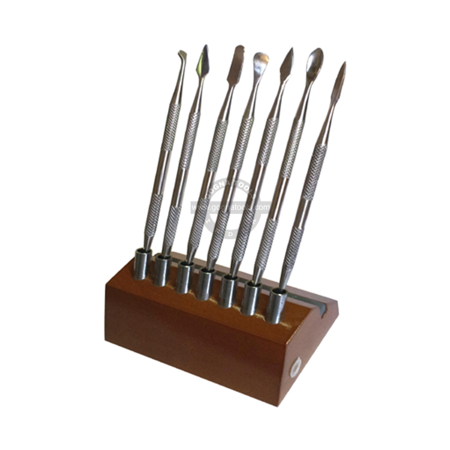 Wax Carver Set Of 7 On Wooden Stand