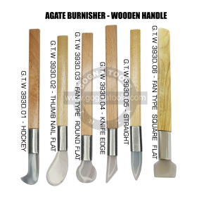 Agate Burnisher Wooden Handle