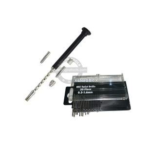 Hobby PCB Drill & 20Pcs HSS Micro Twist Drill Bit, 0.3mm-1.6mm