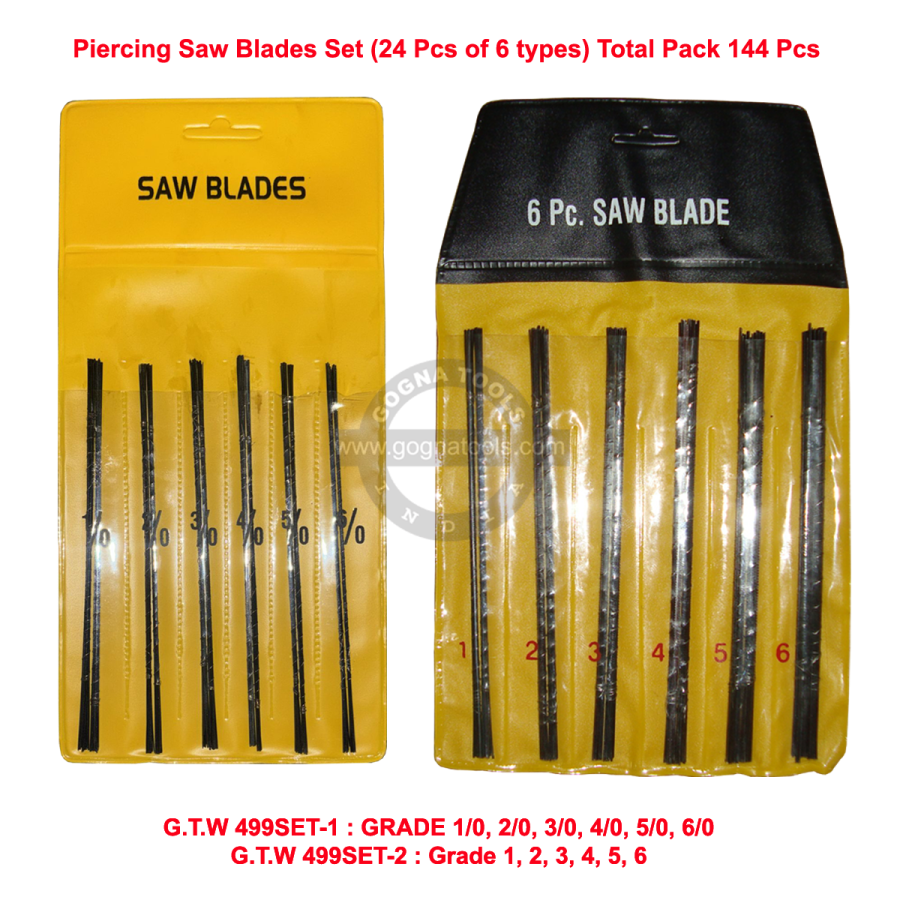 Piercing Saw Blades Set (24 Pcs of 6 types) Total Pack 144 Pcs