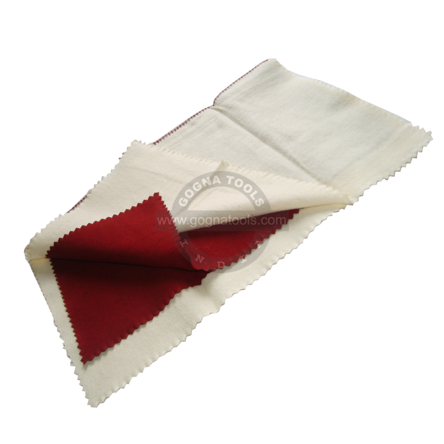 Treated Polishing Cloth Off-White/Red