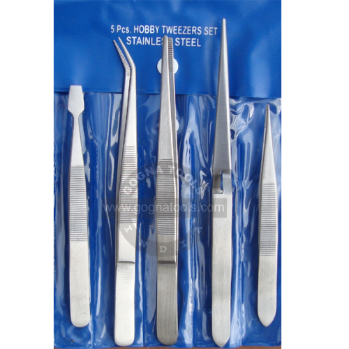 Stainless Steel Tweezer Set Of 5 Pcs