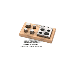 Disc Cutter Set Of 4 Pcs Oval - 13 X 18, 16 X 21, 19 X 24, 22 X 30 MM On Wooden Stand