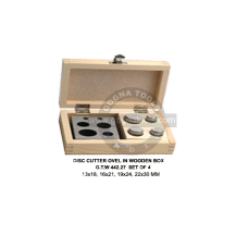 Disc Cutter Set Of 4 Pcs Oval - 13 X 18, 16 X 21, 19 X 24, 22 X 30 MM On Wooden Box