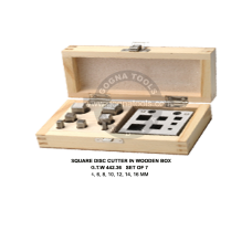 Disc Cutter Set Of 7 Pcs Square - 4, 6, 8, 10, 12, 14, 16 MM In Wooden Box