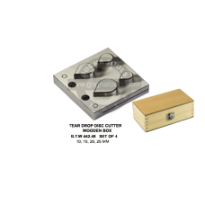 Tear Drop Disc Cutter Set Of 4 Pcs - 10, 15, 20, 25 MM In Wooden Box