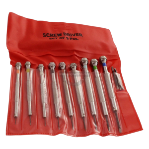 Screw Driver Set of 9 with Spare Blades Packed in Pouch