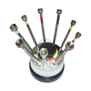 Screw Driver Set of 9 with Spare Blades and Plastic Revolving Stand