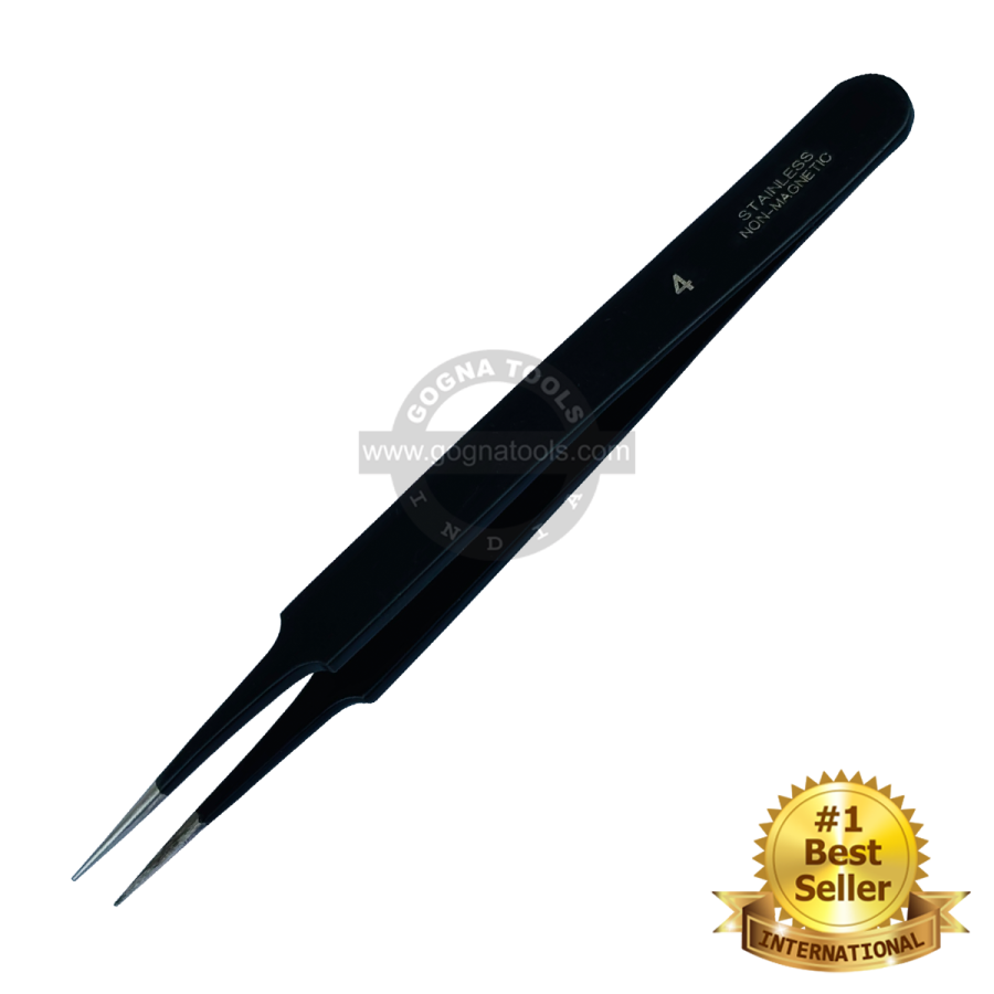 Tweezer ESD 4 Black Epoxy Coated