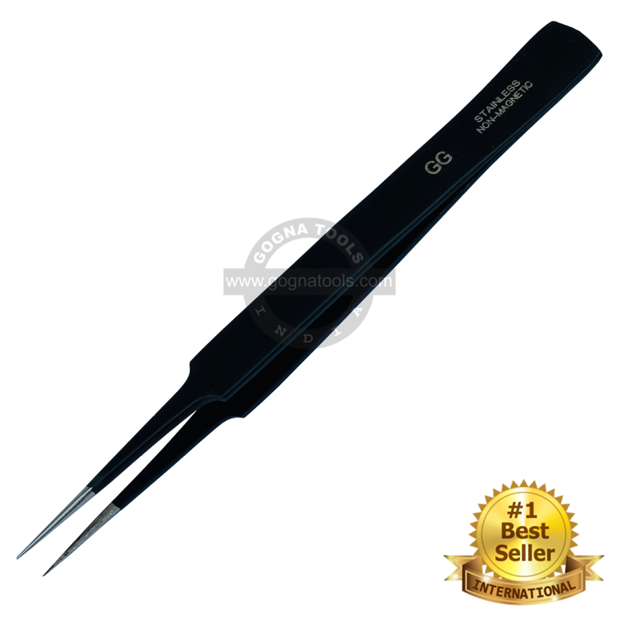 Tweezer ESD GG Black Epoxy Coated