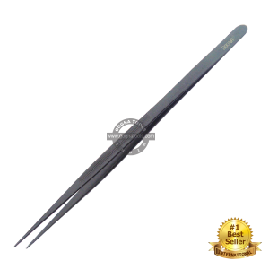 Diamond Tweezer Vertical Lines - Full Black Epoxy Coated