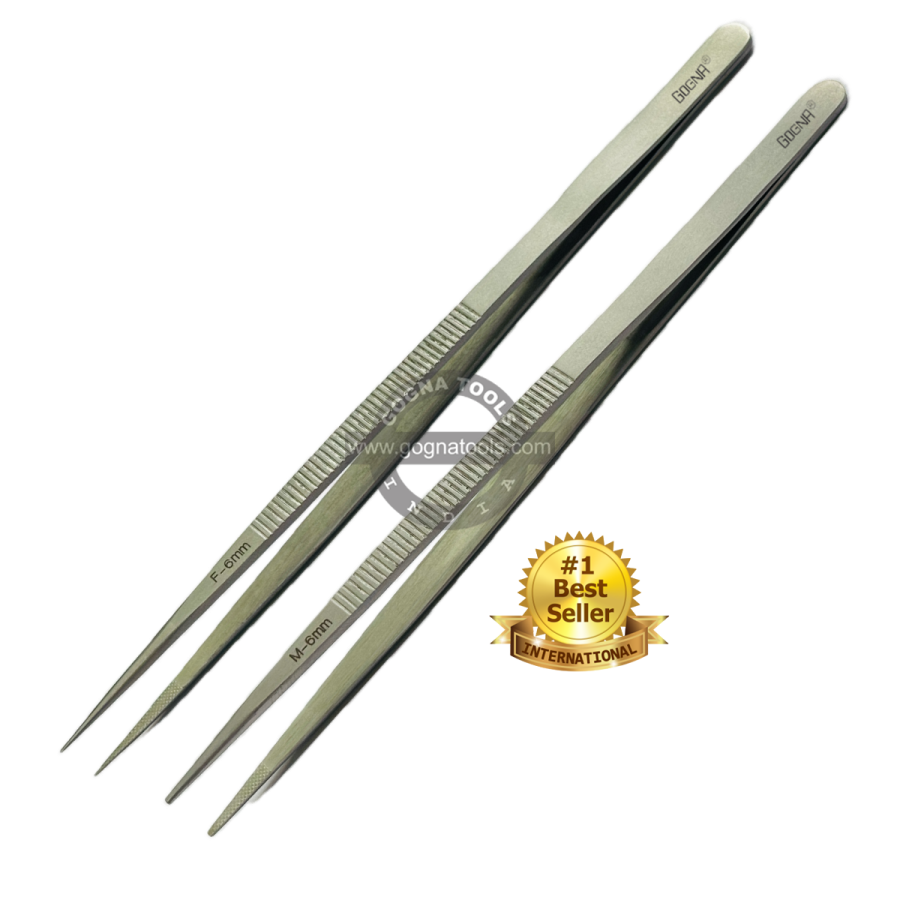 Diamond Tweezer German Type Slim (6mm) Matt Finish - XF, F, F1, M, M1, L, L1