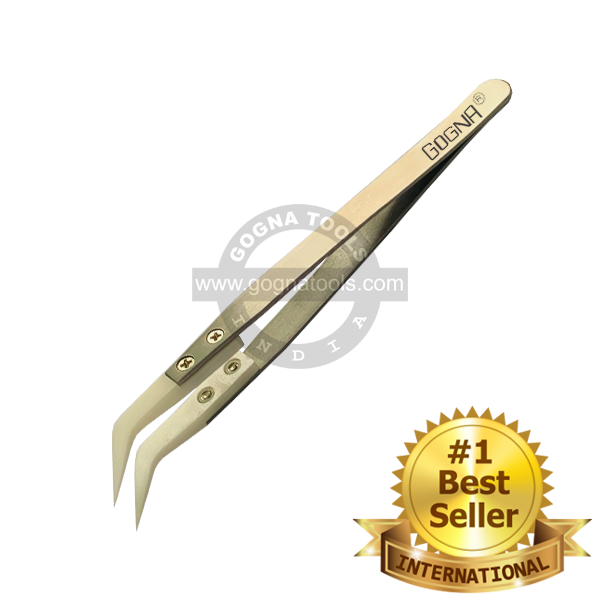 Zirconium Ceramic Tip Tweezer 5" Curved