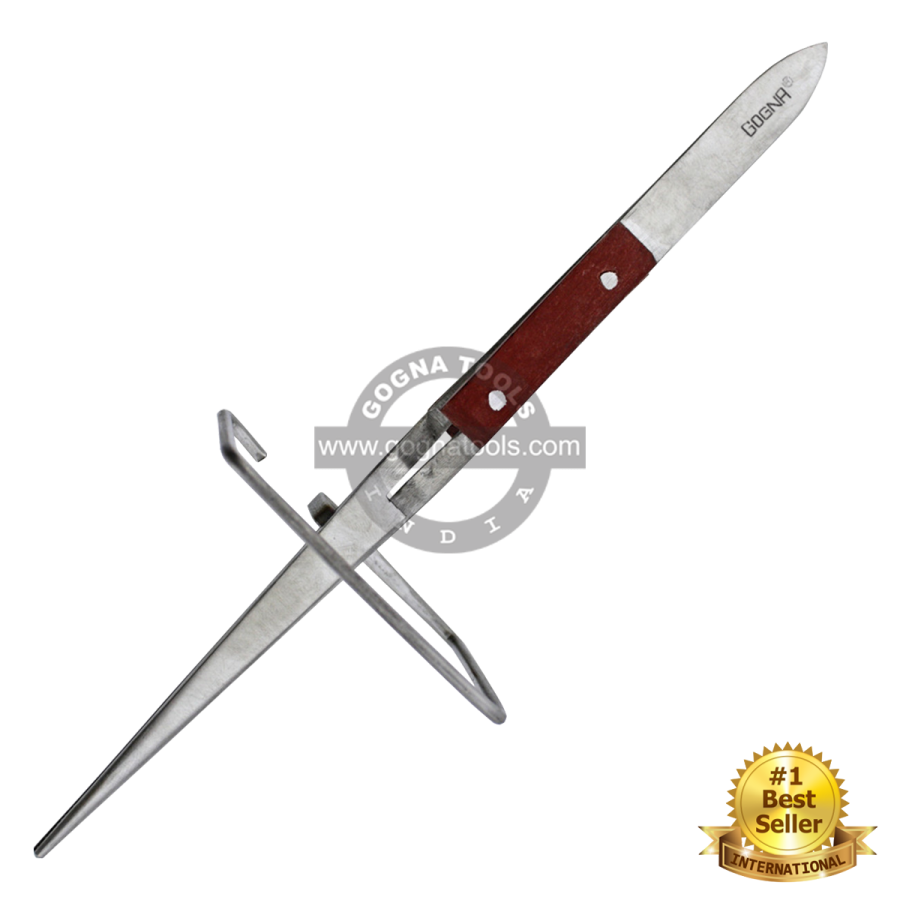 Tweezer X-Lock Fiber Grip Straight 6-1/2" With Stand