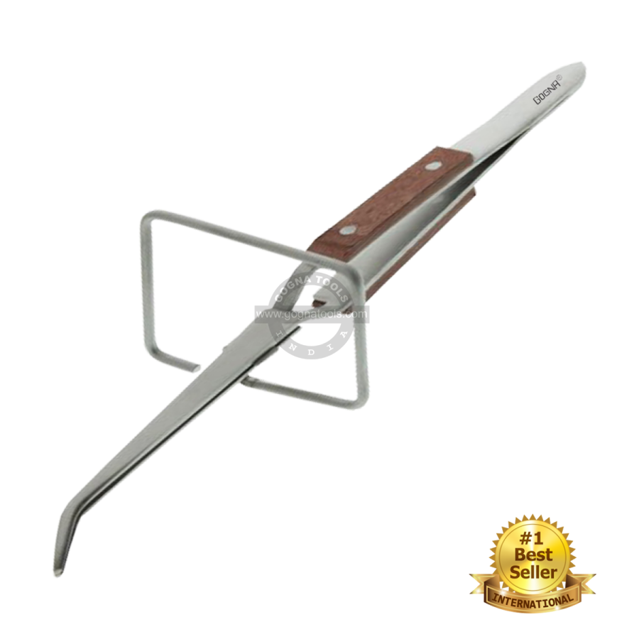 Tweezer X-Lock Fiber Grip Curved 6-1/2" With Stand