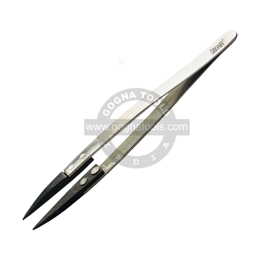 Tweezer With Plastic Tip, 130 MM