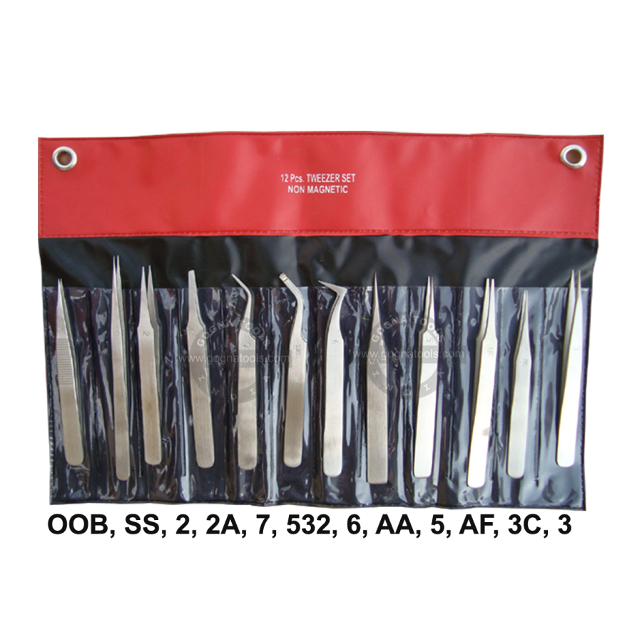 Non Magentic Tweezer Set Of 12