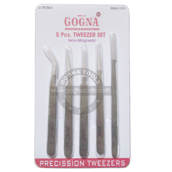 Non Magnetic Tweezer Set Of 5 Pcs