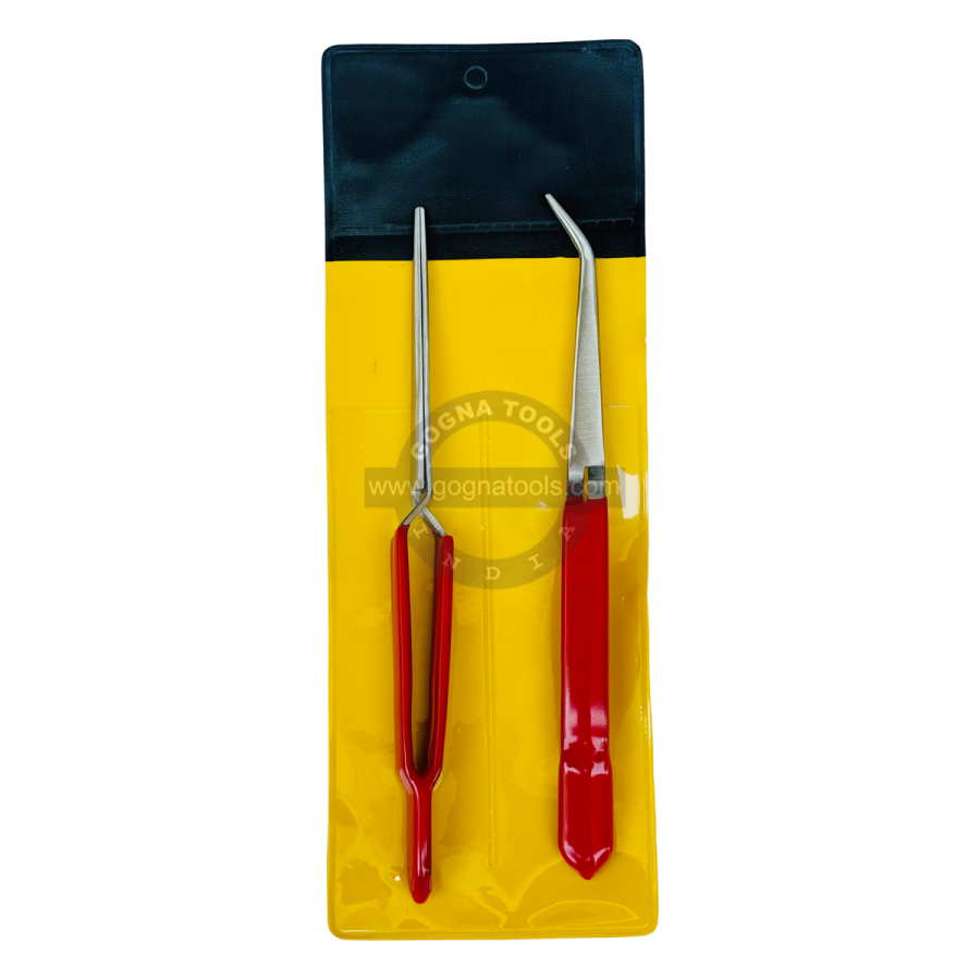 Insulated Tweezer Set Of 2 Pcs Cross Lock Straight & Curved