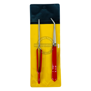 Insulated Tweezer Set Of 2 Pcs Cross Lock Straight & Curved