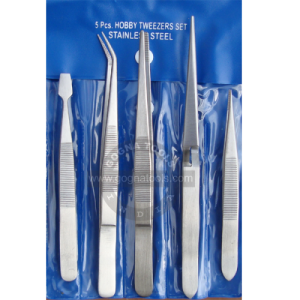 Stainless Steel Tweezer Set Of 5 Pcs