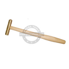 Jewelers Brass Hammer(Flat Face And Dome) With Wooden Handle