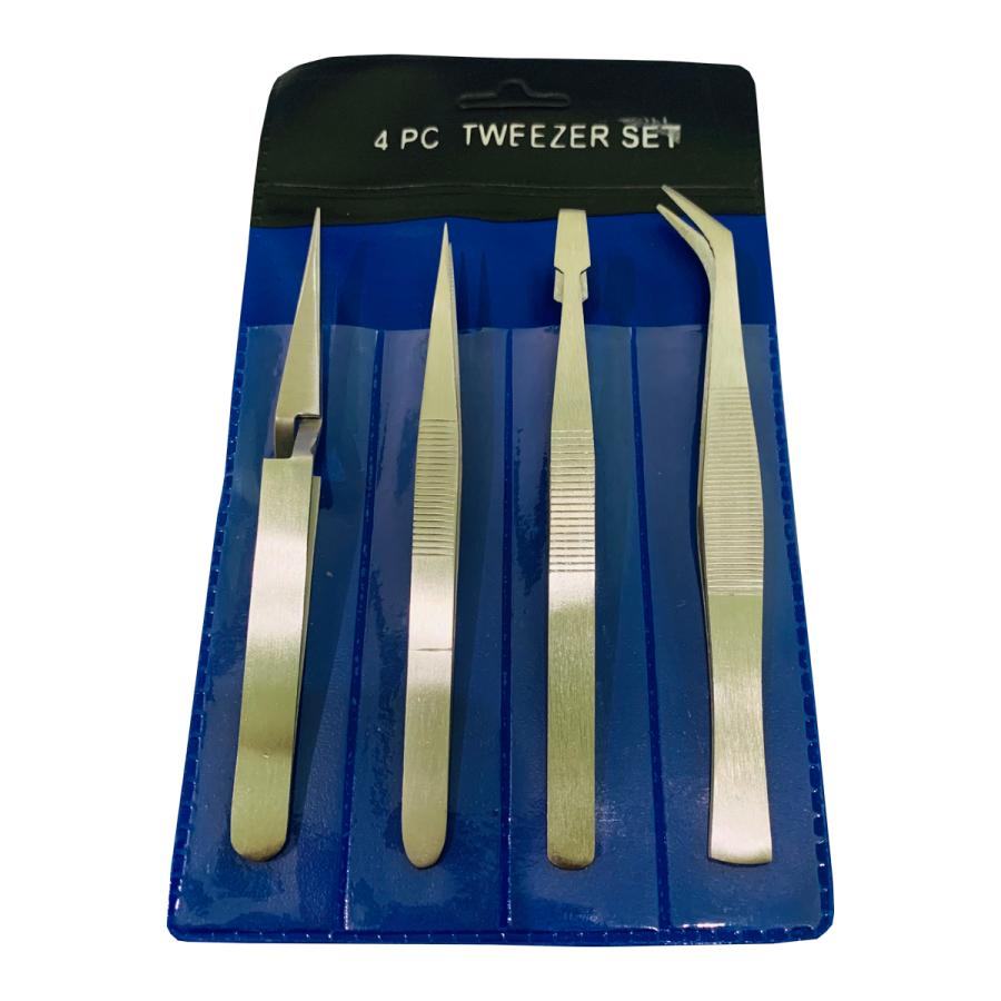 Tweezer Set Of 4 Pcs - 4-1/2"