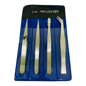 Tweezer Set Of 4 Pcs - 4-1/2"