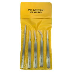 5 Pcs Tweezer Non Magnetic For jewelry & watch making, Mobile & Gadget Repairing